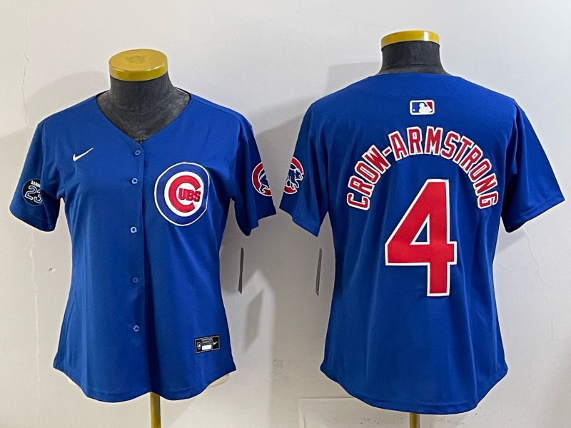 Youth Chicago Cubs #4 Crow-Armstrong Blue Nike MLB 2025 Jersey 001->youth mlb jersey->Youth Jersey
